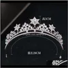 Clips Barrettes Sieraden Barokke prinses Crown Rhinestone Tiara Bruidaal Wedding Star Hoofdtooi Handgemaakte Crystal Hair Acce