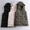 Kvinnor Västjacka Vår Höst Za Mode Hooded Chic Warm Jacket Vest Fashion Youth Elegant Street Vest Jackor 210817