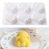 6 buracos cute porco silicone molde de bolo para mousse mousse moldes de chocolate bandeja ferramentas de decoração de sobremesa