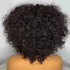 Perruque frisée crépue avec frange sans colle Remy cheveux humains brésiliens court Bob synthétique pleine dentelle avant perruques pour femmes noiresusine dire1003289