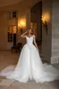 Tasarımcı 2021 Mermaid Gelinlik Beyaz Dantel Oranlar Ayrılabilir Tren Gelinlikler Jewel Boyun Boncuk Uzun Kollu Muhteşem Evlilik Elbiseler