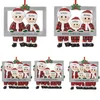 Christmas Decorations PVC Red Plaid Santa Claus Pendant DIY Name Creative Cute Family Photo Frame Xmas Tree Ornament Happy New LLD10500