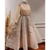 Fashion Women Casual Sexy High Neck Prom Puff Sleeve Yarn Pleated Long Formal Dress Evening Elegant A-Line Dresses 328 328