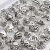 Großhandel 20pcs/Lose Mix Owl Dragon Wolf Elefant Tiger usw. Tierstil antike Vintage -Schmuckringe für Männer Frauen 2106236328953