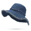 Femmes Denim Bucket chapeau mâle coréen style Casual Cowboy Pêche Casquettes à la mode Spring Summer Eté Cool Jeans Tassel Sun Hats 211119