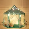 Boîtes de rangement Bacs de 1,4 m Diamètre 210T Pongé Princess Castle Jouez House Grand Enfants Enfants Jouer Tente pour Filles Bleu