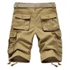 Letnie szorty ładunkowe męskie Baggy Multi Kieszeń Wojskowy Tactical Breepper Breeches Plus Size 44 Bawełna Luźna Prace Casual Shorts 210329