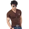 Mydbsh merk mode v-hals mannen t-shirt casual elastische katoenen mannelijke slim fit t-shirt man borduurwerk Engeland vlag t-shirts kleding 210716