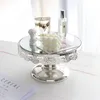 Kitchen Storage & Organization Creativity Carving Craft Cake Stand European Modern Silver Plated Glass Mirror Home Afternoon Tea Dessert Foo