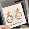 Geometric Round Dangle Earring Charm Fashion Boho Candy Colored Drop Earrings Simple Circle Statement Shining Jewelry Gift