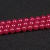 Andere echte natuurlijke rode rubys stenen kralen korund ronde los voor sieraden maken armband ketting 6mm 8mm 15 "Strand