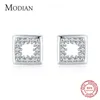 Пустые классические квадратные серьги мода 925 стерлингового серебра 925 серебро Zircon Sutd для женщин изысканные украшения 210707