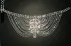 Bandeau De Mariée Cristal Strass Chaîne Flapper Cap De Mariage Gatsby Accessoires Partie Dos Front Tête Bande Pièce Bijoux X0625