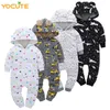 Spring Autumn born Baby Boys Girls Warm Clothing Long Sleeve Mom Children Romper Cotton Kids Garments Soft Pajama 0-2y 210816