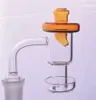 Terp Slurper banger Vacío Cuarzo Clavo Fumar con tapa de carburador de vidrio coloreado para tuberías de agua Bongs Plataformas petroleras