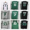 Вышивка 0 Tatum 33 Bird Jersey Дышащий спортивный дешевый 7 Brown 8 Walker Спортивная одежда Джерси Сшитые3169404