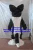 Костюмы талисмана черный белый длинный мех пушистый волк Fox Hasky Dog Fursuit Alaskan талисман костюм для взрослых мультфильм социальные характеристики большая вечеринка ZX49