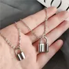 Pingente colares simples cadeado de aço inoxidável colar para mulheres special lock link cadeia presentes amigos casal jóias 1 pcs