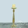 Party Decoration 10st Gold Candle Holder Rustik Blomstativ Bröllopsbord Centerpiece Candlestick Metal Display Rack