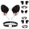 Accessoires pour cheveux Oreilles de chat Bandeau en peluche Furry Mignon avec Bow Bell Chocker Fluffy Headwear Collier de chaton pour la fête Halloween8457103