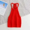 Candy Colors Fluffy Crop Top Women Summer Sexy Backless Tops Camisole Girls Sweet Halter Camis Streetwear Party Club Vest 210616