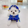 Blue animal de compagnie chien pyjamas mignon chien vêtements coton envoyer des conceptions de chapeaux pour chiots chiens girls manteaux veste petit midi chihuahua teddy 211007