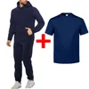 In The Fall And Winter Of 2021 Leisure Sport Suit Men Plate Hooded Fleece A Custom Three-piece Customizable Pattern Men's Tracksuits
