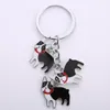 Chaînes de voiture bouledogue français, anneau mignon en métal, pendentif chien de compagnie, breloque de sac, hommes femmes, porte-clés, cadeaux