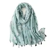 Foulards 2021 Coton doux Handfeel Summer Femmes Châle Impression de haute qualité Hijab Écharpe Pashmina Femme Bandana