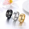 High Quality Gun Metal Plated Matte Wiredrawing Stainlesss Steel Ring for Men 8MM Width