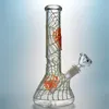 Glas bong glöd i mörkret hookahs spindel webb bongs 18 kvinnliga fogolja dab rigstrar rakt typ vattenrör med diffus downstem bowl gid02