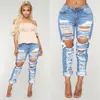 Chłopak Dżinsy Moda Summer Ripped for Women Street Hipster Denim Długi spodnie S-2XL DROP DUSE