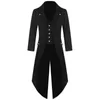 Plus Size Mens Gothic Tailcoat Steampunk Coats Långärmad Halloween Lång kostym Jackor Medeltida Jacka Holiday Slim Fit Outwear X0621
