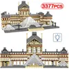 City LED Mini World Famous Parigi Louvre Architecture Building Blocks 3D Diamond Landscape House Mattoni Giocattoli per bambini Regalo X0902