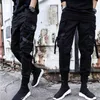 2021 New Style Casual Pants Men Cotton Streetwear Hip Hop Black Mens Joggers Pants Multi-Pockets Man Trousers X0723