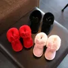 Botas 2022 inverno neve meninas pelúcia telhado princesa bota bebê aquecido sapatos de algodão menino crianças