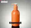 300pcs / lot bouteille de pompe à lotion 300 ml d'orange, conteneur de pression en plastique vide, gel de douche / shampooing bouteilles rechargeables, outils de maquillageBood Qté