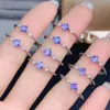 Rings de cluster kjjeaxcmy jóias finas 925 Sterling Silver Inclaid Natural Women Women Fresh Fresh Square Squines Style Gem Support D Support D