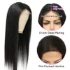 30 pouces Bone Straight Human PredRawn Clear 13x6 Lace Lace Front Human Hair Wig 4x4 Lace Fermeure Wig for Women Remy Glue Natu5668185