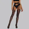 Sports Socks 1# Women Sexy Fishnet Stocking Open Soft Tights Lingerie Transparent Lace Bodysuit High Waist Panty Net