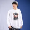 ExtFine Winter Men Biker Bear Sweatshirt Oversized Print Sweatshirts Baggy Hoodies Korea Kpop Hiphop 210813