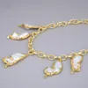 Ювелирные изделия натуральные пресноводные белые барочные кеши жемчужное хрустальное золото цветной цепь Chocker ожерелье классика для женщин цепи