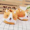 Hiver chaleur d'intérieur chambre coton koi chien pantoufles cartoon mignon peluche keji pantoufles maison coton coton chaussures Y0406