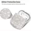 Bling Sparkly Glitter Full Diamond Étui de transport rigide Écouteur sans fil Antichoc Protection anti-chute pour Apple AirPods 1 2 3 Pro