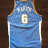 Nikivip Özel Retro Kenyon Martin #6 Kolej New Jersey Basketbol Formaları Erkekler Dikişli Beyaz Mavi Kırmızı Herhangi bir İsim Numarası S-4XL Yelek