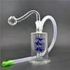 Mini Dab Буровые установки Bong со стеклянным масляным горелкой Pipe Recycler Bebbler Соты Percolator Водопроводная труба с силиконовой трубкой для рук