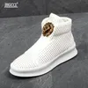 Men brand rivet American boots shoes Causal Flats Moccasins Male High Top Rock hip hop mixed color For Man A7
