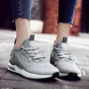 Groothandel mannen vrouwen sportschoenen zwart wit groen grijs roze casual platte sneakers ademende trainers maat 36-45