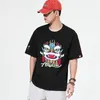 中国風刺繍コットンTシャツ夏オリジナルメンズライオンダンスティートップスオスブラック