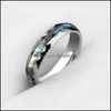 Pierścień Solitaire Biżuteria 1 sztuk Romantyczny ślub dla miłośników / par wolframu Węglik Wkładka Colorf Deep Sea Shell Comfort Fit 4mm / 5mm Szerokość